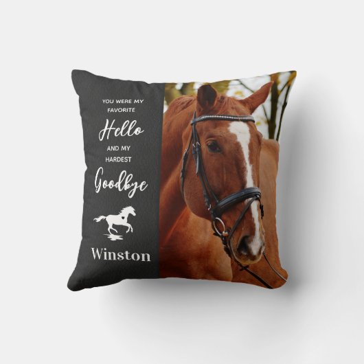 馬の悔やみや弔慰引用文 – 馬の損失 – ペット記念碑 クッション (裏面)