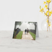 馬の悲痛なメッセージカスタム悔やみや弔慰の喪失 カード (黄色い花)