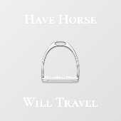 "馬の意志を持って旅行"馬術(白い文字) ウィンドウサイン (シート)