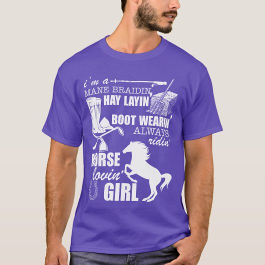 馬の愛する女の子ギフトボーイ Tシャツ (正面)