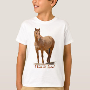 馬の愛人の動物，赤いダンウマ科のウマ Tシャツ