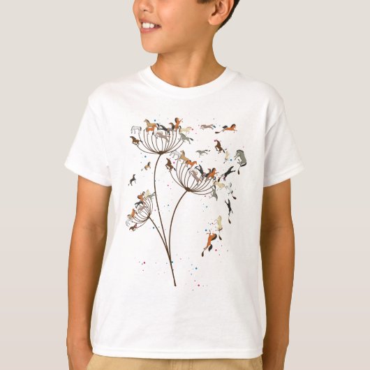 馬の愛好家のための馬のタンポポの馬 Tシャツ (正面)