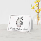 馬の愛情のあるお母さんのための母の日カード カード (黄色い花)