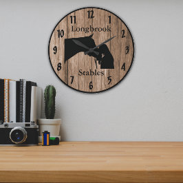 馬の愛4カスタマイズ可能なBarnwoodスタイル ラージ壁時計