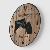 馬の愛5カスタマイズ可能なバーンウッドのスタイル ラージ壁時計 (傾斜)