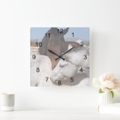 馬の愛 スクエア壁時計 (ホーム)