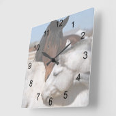 馬の愛 スクエア壁時計 (傾斜)