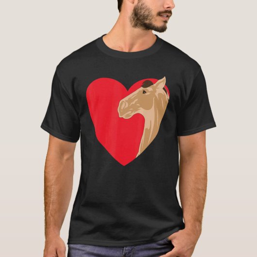 馬の愛 馬の頭 馬好き 乗馬 乗馬好き Tシャツ (正面)