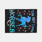 馬の所有者この女の子は馬の馬馬馬乗りを愛する フリースブランケット (正面(横))