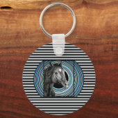 馬の手描きアート キーホルダー (正面)