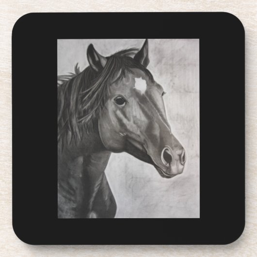 馬の手描きアート コースター (正面)