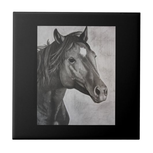馬の手描きアート タイル (正面)