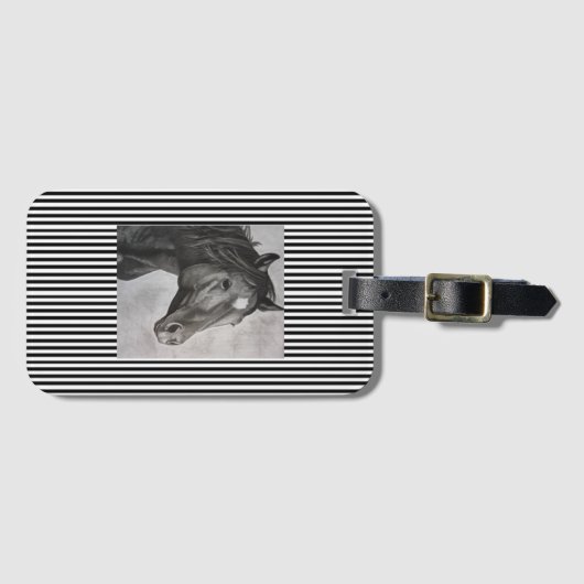 馬の手描きアート ラゲッジタグ (正面横)