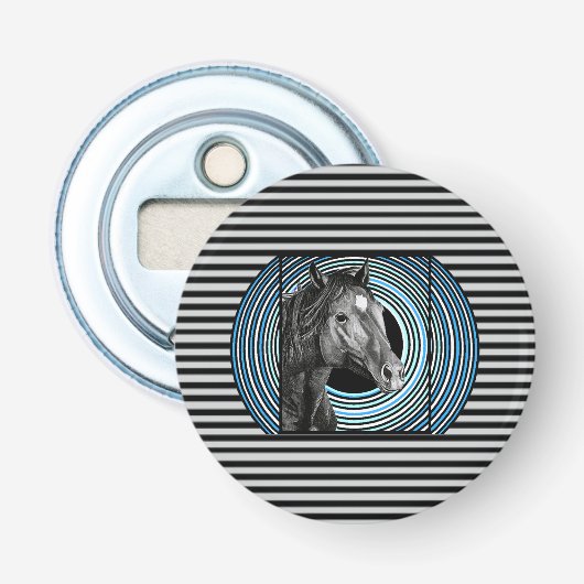 馬の手描きアート 栓抜き (正面)