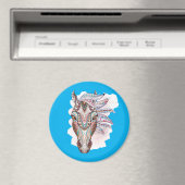 馬の抽象芸術スケッチ マグネット (インサイチュ (食洗機))