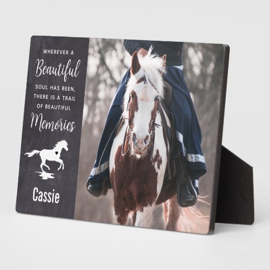 馬の損失フォトキープサケペット引用文馬記念 フォトプラーク (側面)