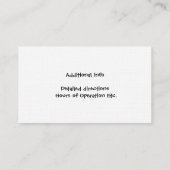 馬の搭乗か馬小屋 名刺 (裏面)