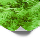 馬の放牧アンティークライトグリーン ポスター (角)