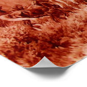 馬の放牧アンティークレッドブラウンピンク ポスター (角)