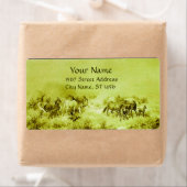 馬の放牧オリーブグリーン ラベル (インサイチュ)