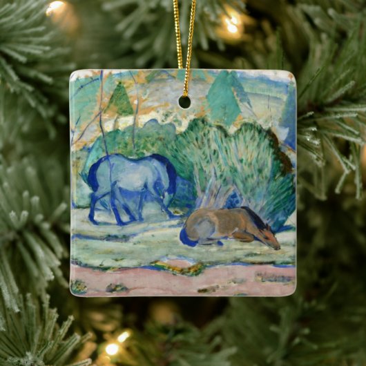 馬の放牧バイフランツマルク、ヴィンテージファインアート セラミックオーナメント (ツリー)