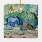 馬の放牧バイフランツマルク、ヴィンテージファインアート セラミックオーナメント (裏面)