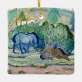 馬の放牧バイフランツマルク、ヴィンテージファインアート セラミックオーナメント (正面)