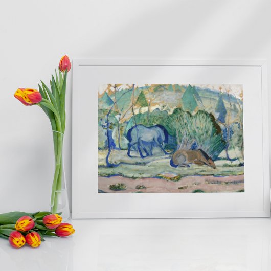 馬の放牧バイフランツマルク、ヴィンテージファインアート ポスター