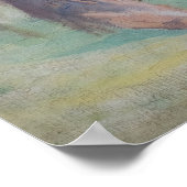 馬の放牧風景絵を描ズ ポスター (角)