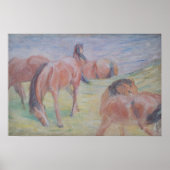 馬の放牧風景絵を描ズ ポスター (正面)