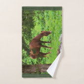 馬の放牧 バスタオルセット (ハンドタオル)