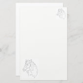 馬の文房具スケッチ 便箋 (正面/裏面)