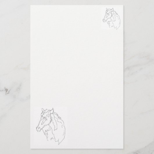 馬の文房具スケッチ 便箋 (正面)