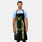 馬の晴れの反射 エプロン (着用した状態)