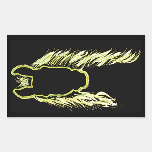 馬の晴れの反射 長方形シール (正面)