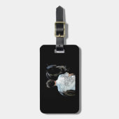 馬の暗い荷物タグを持つ男性 ラゲッジタグ (正面縦)