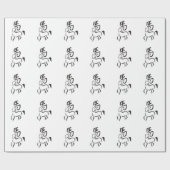 馬の書道のスケッチの年 ラッピングペーパー (フラット)