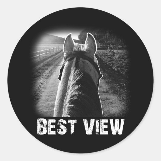 馬の最高の背馬からの馬のビューアイディアギフトのためのパパ ラウンドシール (正面)