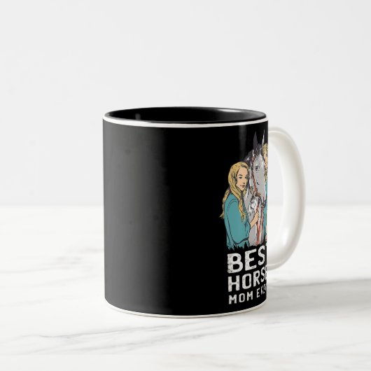 馬の最高の馬の母は今までのかわいい馬201ポニー ツートーンマグカップ (正面右)
