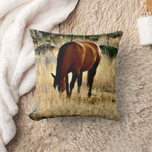 馬の枕を牧草を食べること クッション (ブランケット)