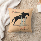 馬の枕を跳ぶかわいいI愛 クッション (ブランケット)