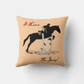 馬の枕を跳ぶかわいいI愛 クッション (裏面)