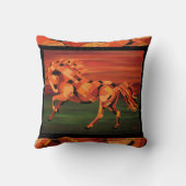 馬の枕、オレンジ馬、Chesnutの馬の芸術 クッション (裏面)