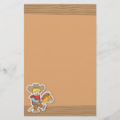 馬の棒のかわいいカウボーイの乗馬 便箋 (正面)