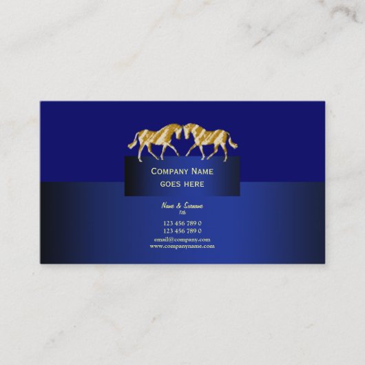 馬の業務市場のまだらにされた金ゴールドの青 名刺 (正面)