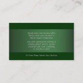 馬の業務市場の緑の白いケルト語 名刺 (裏面)