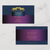 馬の業務市場の青い紫色の金ゴールド 名刺 (正面/裏面)