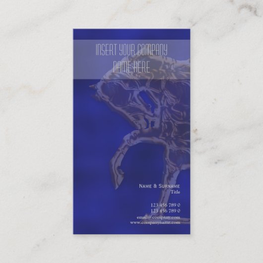 馬の業務市場の青い銀製の金ゴールド 名刺 (正面)