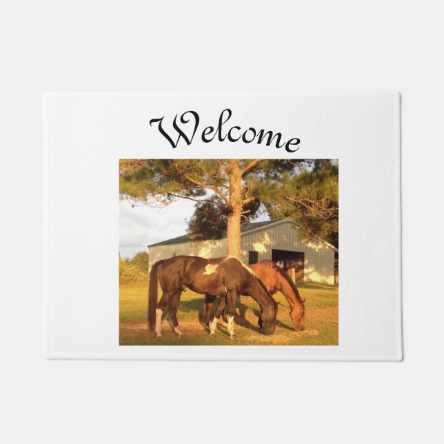 馬の歓迎マット ドアマット (正面)