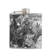 馬の歴史的な芸術で馬上槍試合をしている中世騎士 フラスク (正面)